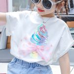 【110-160cm】トップス 女の子 アイスクリーム柄 合わせやすい - 画像 (5)