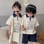 【80-140cm】セットアップorワンピース キッズ カジュアル 配色 ファッション - 画像 (3)