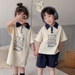 【80-140cm】セットアップorワンピース キッズ カジュアル 配色 ファッション - 画像 (4)