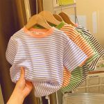 【80-140cm】Tシャツ キッズ 4色選べる カジュアル ボーダー - 画像 (2)
