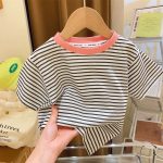 【80-140cm】Tシャツ キッズ 4色選べる カジュアル ボーダー - 画像 (3)