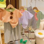 【80-140cm】Tシャツ キッズ 4色選べる カジュアル ボーダー - 画像 (6)