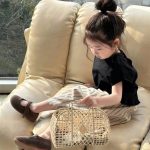 【90-140cm】 セットアップ 女の子 不規則 ストライプ ワイドパンツ - 画像 (4)