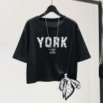【110-160cm】半袖 Ｔシャツ 女の子 大人カジュアル アルファベット スカーフ付き - 画像 (4)
