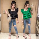 【110-170cm】シャツorパンツorセットアップ 女の子 ダメージ加工 オシャレ - 画像 (2)