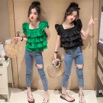 【110-170cm】シャツorパンツorセットアップ 女の子 ダメージ加工 オシャレ - 画像 (3)
