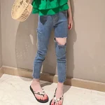 【110-170cm】シャツorパンツorセットアップ 女の子 ダメージ加工 オシャレ - 画像 (10)