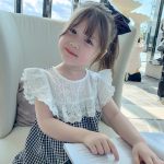 【90-130cm】ワンピース 女の子 レース 切り替え チェック柄 - 画像 (4)