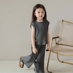 【90-140cm】セットアップ 女の子 ナチュラル ノースリーブ 通学 - 画像 (7)