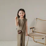 【90-140cm】セットアップ 女の子 ナチュラル ノースリーブ 通学 - 画像 (8)