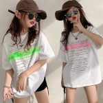 【90-160cm】半袖Ｔシャツ 女の子 アルファベット プリント - 画像 (2)