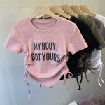 【100-160cm】半袖Ｔシャツ 女の子 アルファベット トレンド - 画像 (2)