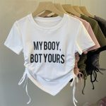 【100-160cm】半袖Ｔシャツ 女の子 アルファベット トレンド - 画像 (3)