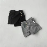 【73-100cm】ボトムス ショートパンツ ベビー 韓国風 ボタン付き - 画像 (4)