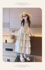 【120-160cm】ワンピース 女の子 オシャレ 無地 ギャザー ボールガウン - 画像 (8)