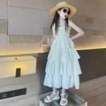 【120-160cm】ワンピース 女の子 オシャレ 無地 ギャザー ボールガウン