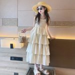 【120-160cm】ワンピース 女の子 オシャレ 無地 ギャザー ボールガウン - 画像 (5)