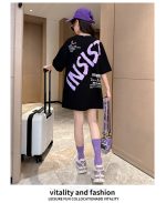 【110-170cm】半袖Ｔシャツ 女の子 可愛い 韓国 プリント カートゥーン アルファベット - 画像 (7)