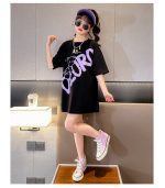 【110-170cm】半袖Ｔシャツ 女の子 可愛い 韓国 プリント カートゥーン アルファベット - 画像 (10)