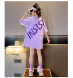 【110-170cm】半袖Ｔシャツ 女の子 可愛い 韓国 プリント カートゥーン アルファベット - 画像 (14)