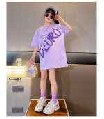 【110-170cm】半袖Ｔシャツ 女の子 可愛い 韓国 プリント カートゥーン アルファベット - 画像 (17)