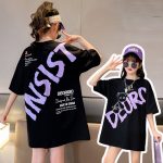 【110-170cm】半袖Ｔシャツ 女の子 可愛い 韓国 プリント カートゥーン アルファベット - 画像 (2)