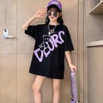 【110-170cm】半袖Ｔシャツ 女の子 可愛い 韓国 プリント カートゥーン アルファベット - 画像 (3)