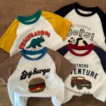 【90-140cm】半袖Tシャツ 子供服 キュート 配色 カートゥーン - 画像 (2)