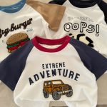 【90-140cm】半袖Tシャツ 子供服 キュート 配色 カートゥーン - 画像 (3)