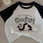 【90-140cm】半袖Tシャツ 子供服 キュート 配色 カートゥーン - 画像 (6)