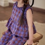 【90-140cm】セットアップ 女の子 配色 チェック柄 - 画像 (4)