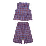 【90-140cm】セットアップ 女の子 配色 チェック柄 - 画像 (6)