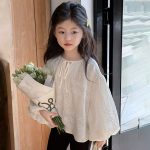 【100-160cm】シャツ 女の子  刺繍 レース エレガント - 画像 (3)