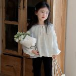 【100-160cm】シャツ 女の子  刺繍 レース エレガント - 画像 (5)