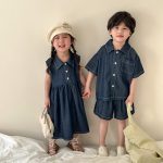 【80-150cm】ワンピースorセットアップ お揃い おしゃれ 無地 - 画像 (3)
