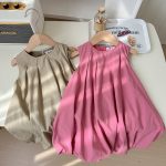 【90-140cm】ワンピース 女の子 おしゃれ 無地 キュート - 画像 (3)