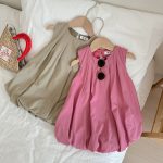 【90-140cm】ワンピース 女の子 おしゃれ 無地 キュート - 画像 (4)