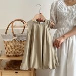 【90-140cm】ワンピース 女の子 おしゃれ 無地 キュート - 画像 (6)