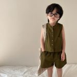 【80-150cm】セットアップ キッズ服 ラウンドネック ノースリーブ - 画像 (7)