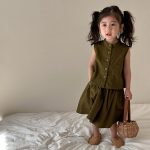 【80-150cm】セットアップ キッズ服 ラウンドネック ノースリーブ - 画像 (8)