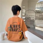 【110-170cm】半袖 Tシャツ 男の子 三色選べる アルファベット プリント トップス - 画像 (3)