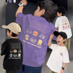 【90-160cm】半袖 Tシャツ 男の子 三色選べる ゆったり プリント アルファベット