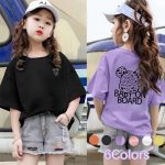 【90-160cm】半袖Tシャツ 女の子 6色選べる カートゥーン