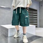 【120-170cm】ボトムス 5分丈 パンツ 男の子 三色選べ カジュアル アルファベット - 画像 (4)