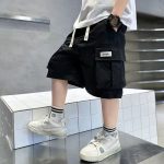 【120-170cm】ボトムス 5分丈 パンツ 男の子 三色選べ カジュアル アルファベット - 画像 (5)