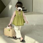 【80-140cm】セットアップ 女の子 スウィート ノースリーブ - 画像 (3)