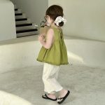 【80-140cm】セットアップ 女の子 スウィート ノースリーブ - 画像 (4)