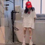 【100-160cm】半袖Tシャツ 女の子 アルファベット シンプル ファッション - 画像 (3)