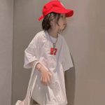 【100-160cm】半袖Tシャツ 女の子 アルファベット シンプル ファッション - 画像 (4)