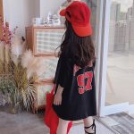 【100-160cm】半袖Tシャツ 女の子 アルファベット シンプル ファッション - 画像 (5)
